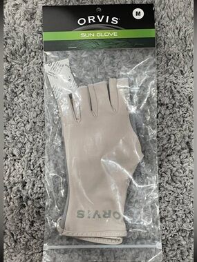 Orvis Men’s Sun Glove – Beige Fingerless Glove (Medium)